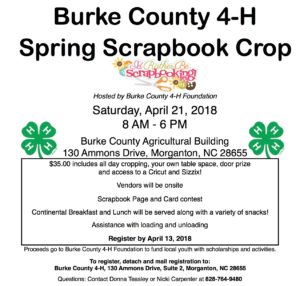 Cover photo for Burke County 4-H Spring Scrapbook Crop