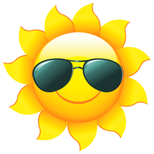 clipart of smiling sun wearing sunglasses
