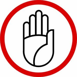red circle with hand