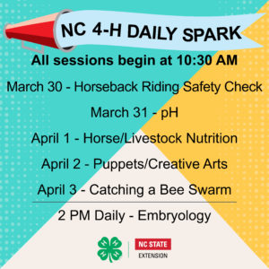 Cover photo for NC 4-H Daily Spark - Week 2 Line Up