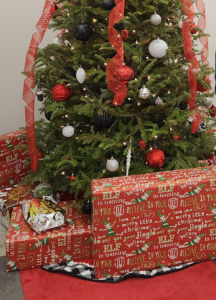 Christmas tree with packages under it