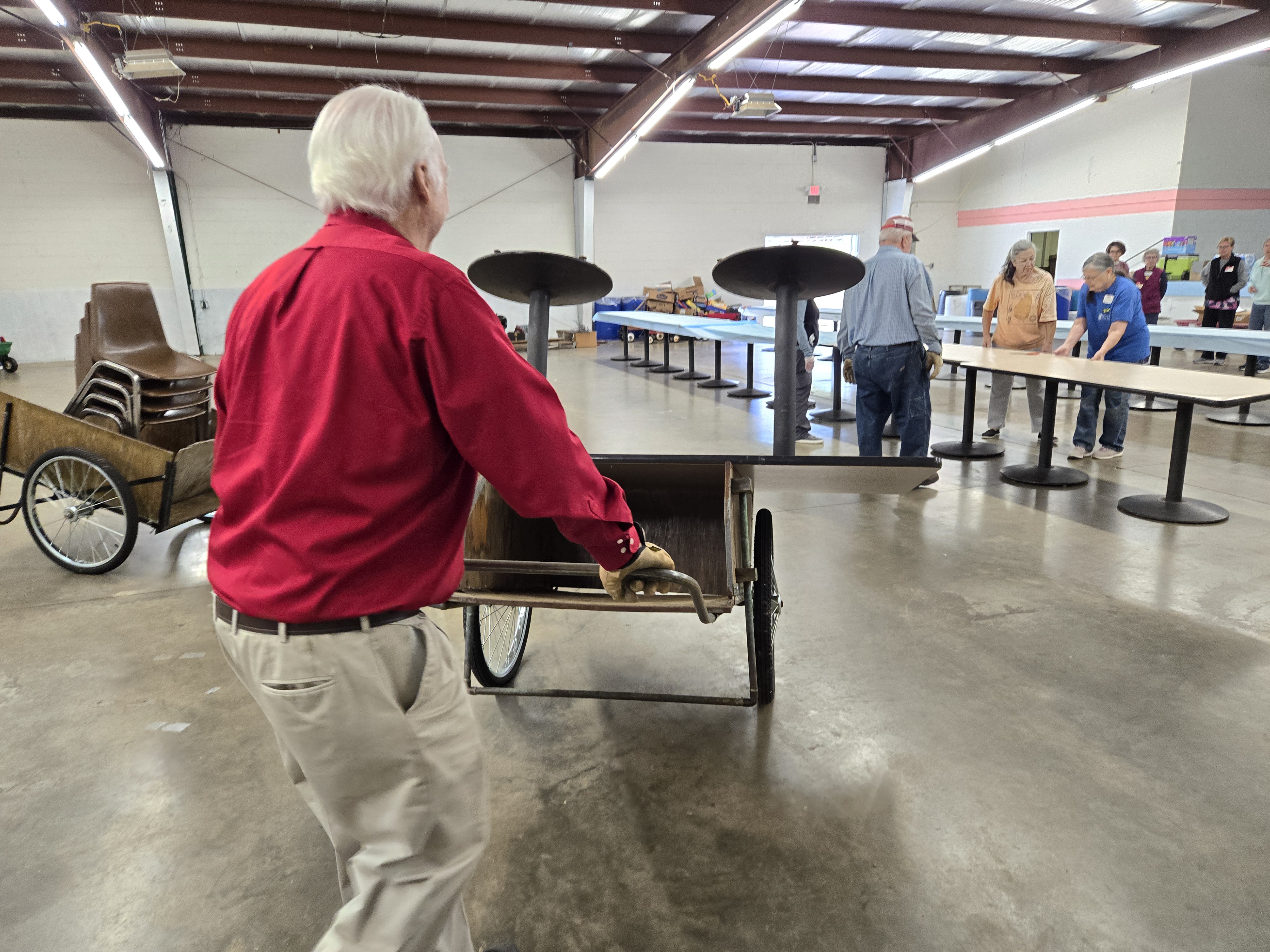 Using Carts to carry heavy Tables