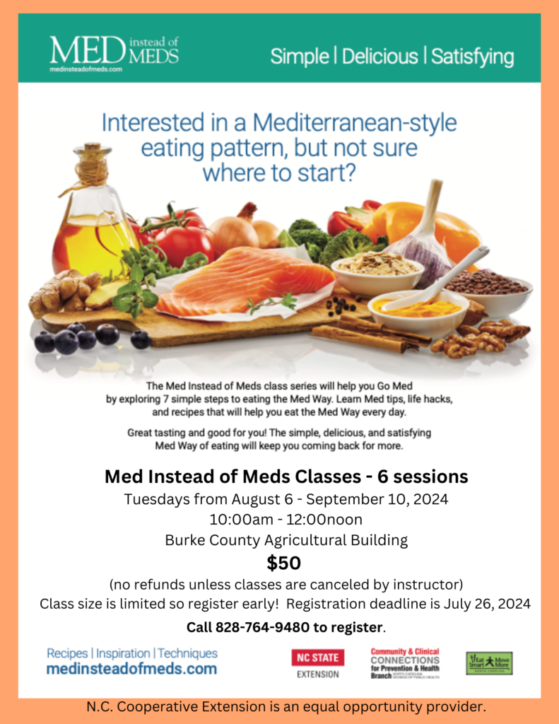 Med Instead of Meds class announcement flyer