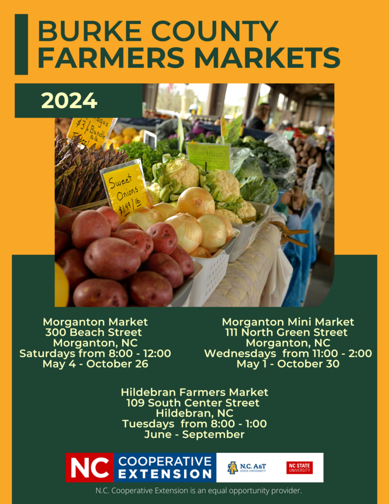 2024 Burke County Farmers Markets flyer