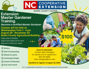Extension Master Gardener Training info flyer