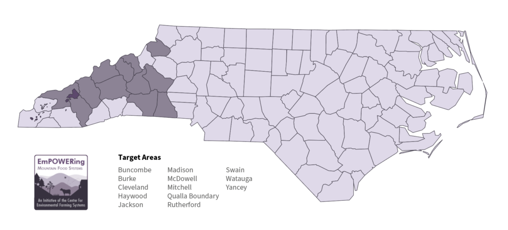 map of North Carolina showing the EMGS region